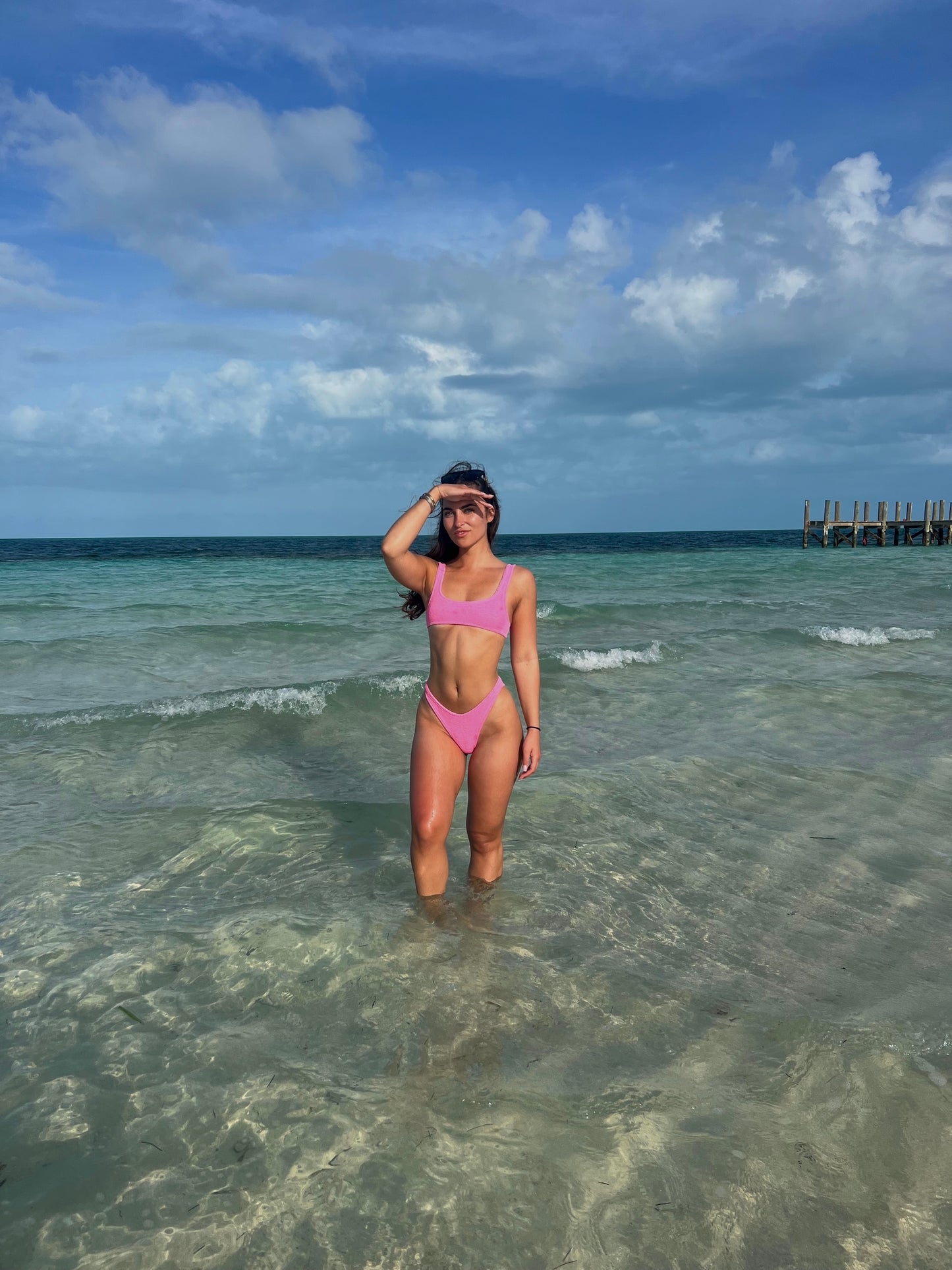 Hot Pink Crinkle Bikini