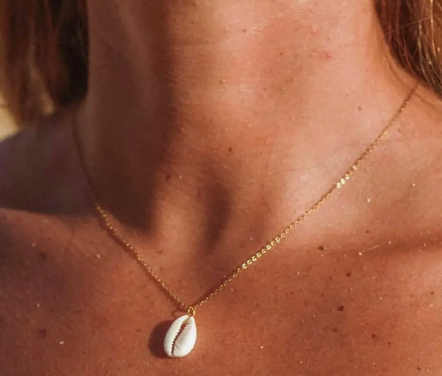 Natural Cowrie Gold necklace