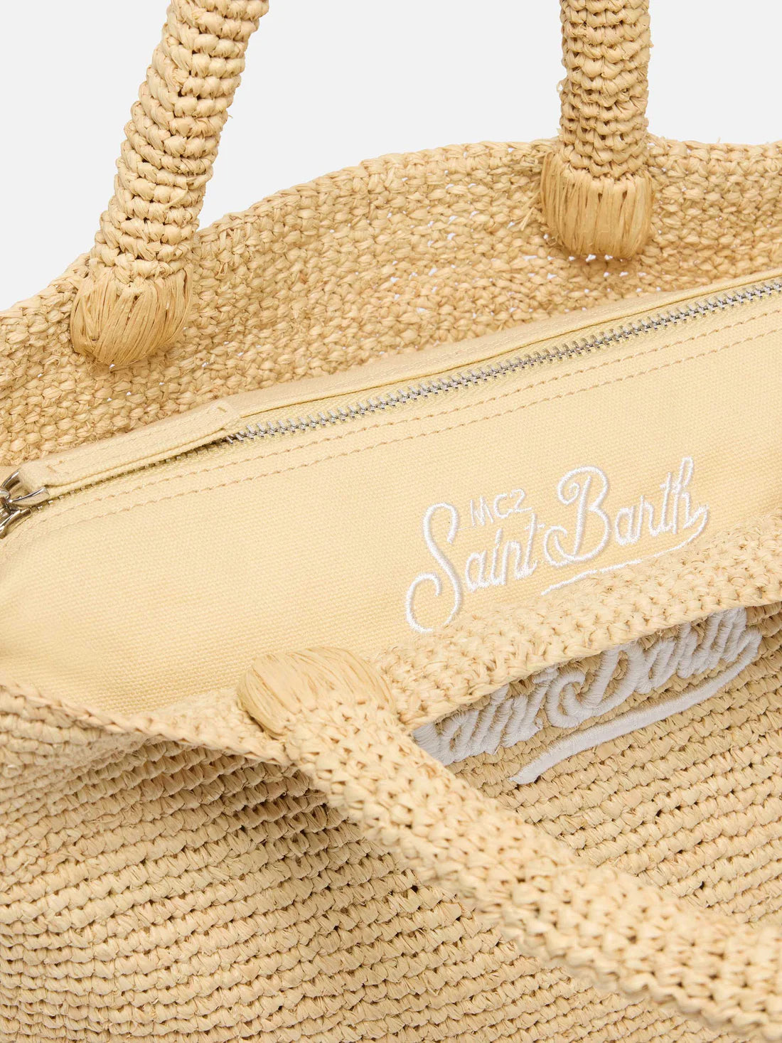 Raffia Beach Bag with Cotton Pouch
