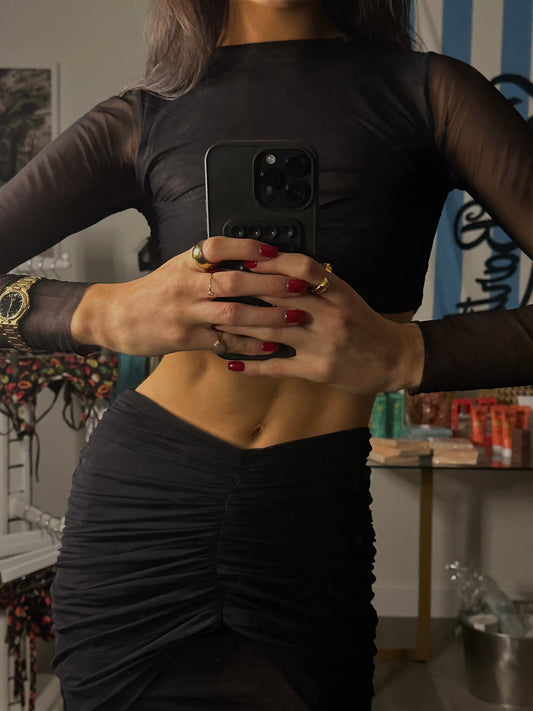 Black Sheer Top