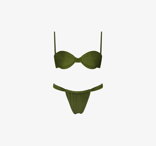 Olive balconette bikini