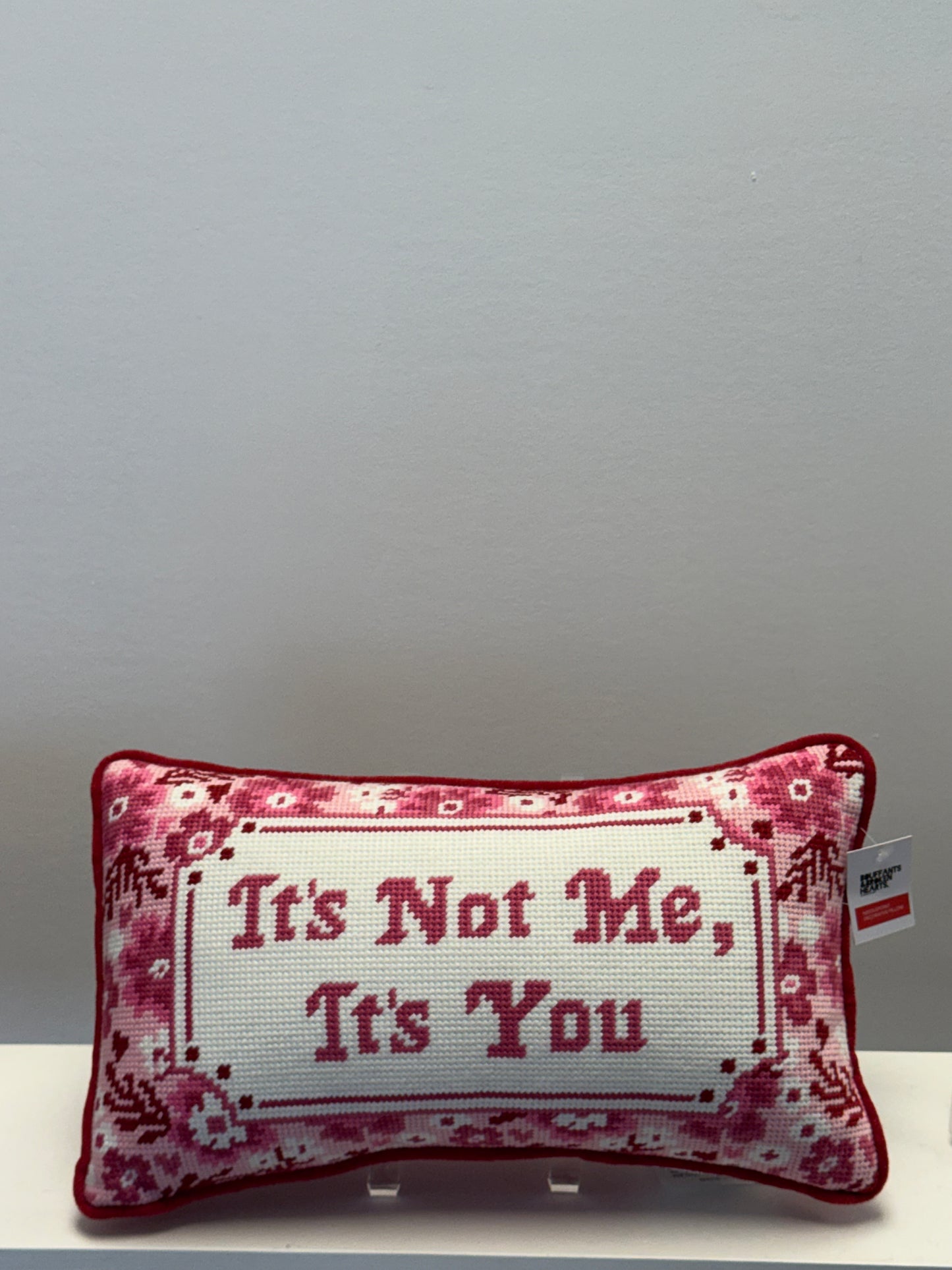 It’s not me, it’s you needlepoint pillow