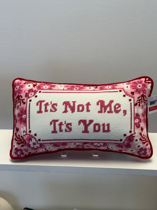 It’s not me, it’s you needlepoint pillow